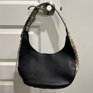 Alfani Black and Snake Print Hobo Bag
